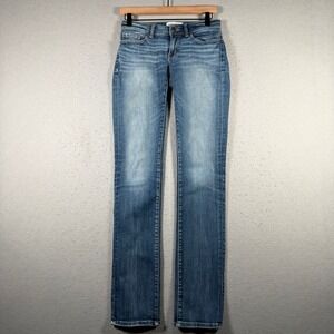 BKE Stella Low Rise Slim Fit Straight Leg Jeans Blue ABK1332 Womens 25 x 33.5